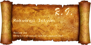 Rekvényi István névjegykártya