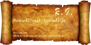 Rekvényi István névjegykártya